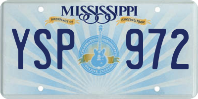 MS license plate YSP972