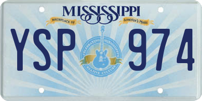 MS license plate YSP974