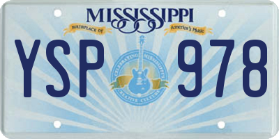 MS license plate YSP978