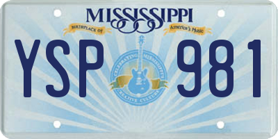 MS license plate YSP981