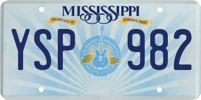 MS license plate YSP982