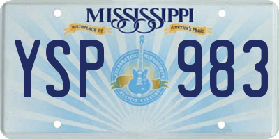 MS license plate YSP983