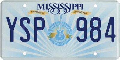 MS license plate YSP984