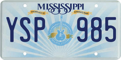 MS license plate YSP985