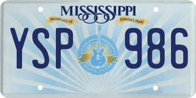 MS license plate YSP986