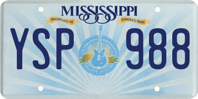 MS license plate YSP988