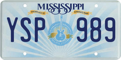 MS license plate YSP989