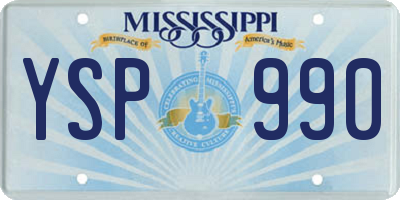 MS license plate YSP990