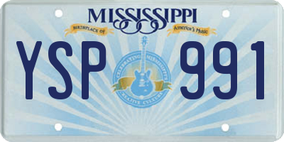 MS license plate YSP991