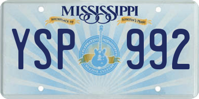 MS license plate YSP992