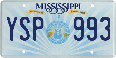 MS license plate YSP993