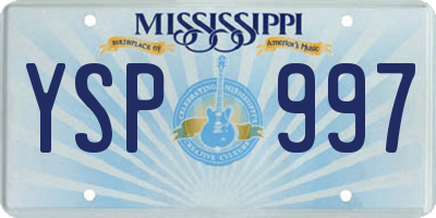MS license plate YSP997