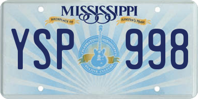 MS license plate YSP998