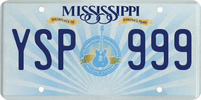 MS license plate YSP999