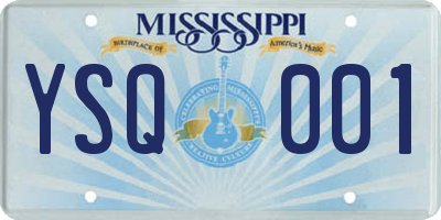 MS license plate YSQ001