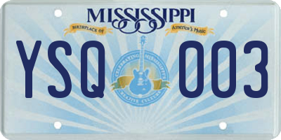 MS license plate YSQ003