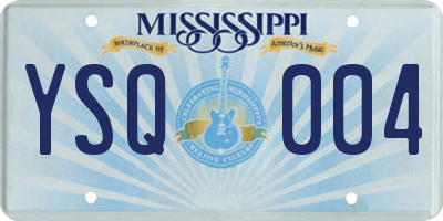 MS license plate YSQ004