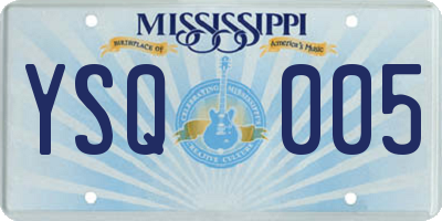 MS license plate YSQ005