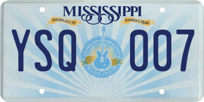 MS license plate YSQ007