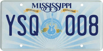 MS license plate YSQ008
