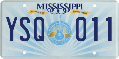 MS license plate YSQ011