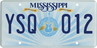 MS license plate YSQ012