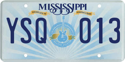 MS license plate YSQ013
