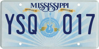 MS license plate YSQ017
