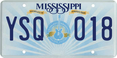 MS license plate YSQ018
