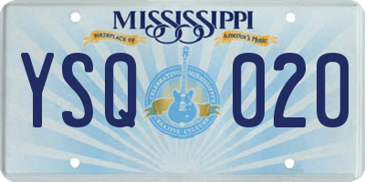 MS license plate YSQ020