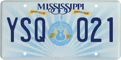 MS license plate YSQ021