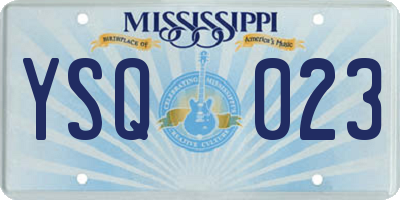 MS license plate YSQ023
