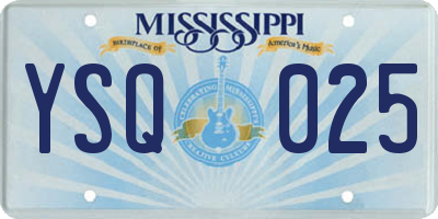 MS license plate YSQ025