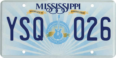 MS license plate YSQ026