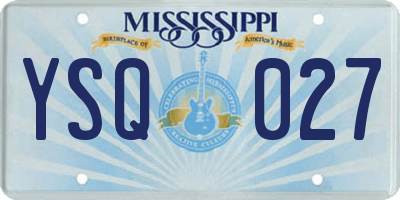 MS license plate YSQ027
