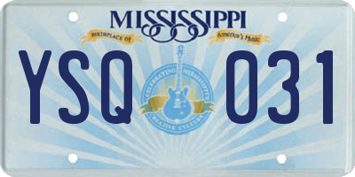 MS license plate YSQ031