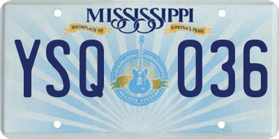 MS license plate YSQ036