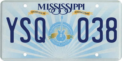 MS license plate YSQ038