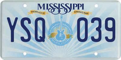 MS license plate YSQ039