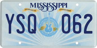 MS license plate YSQ062