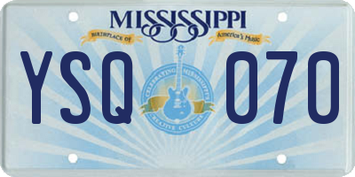 MS license plate YSQ070