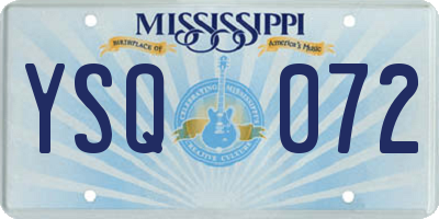 MS license plate YSQ072