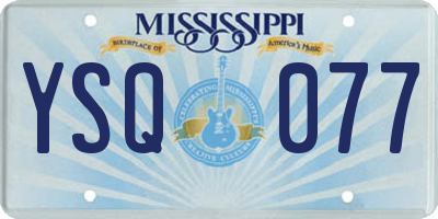 MS license plate YSQ077