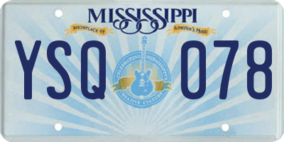 MS license plate YSQ078