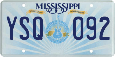 MS license plate YSQ092