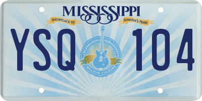 MS license plate YSQ104