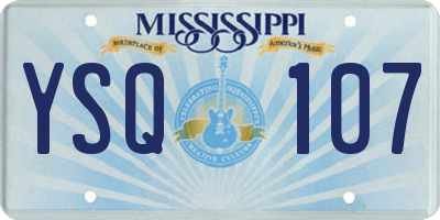 MS license plate YSQ107