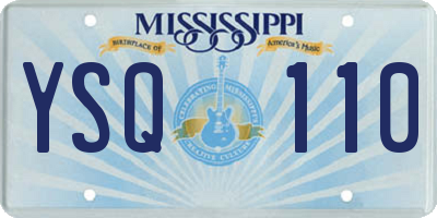 MS license plate YSQ110