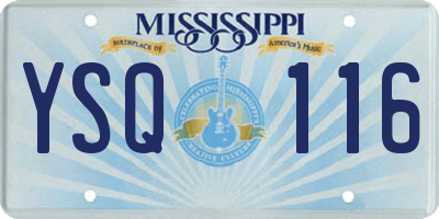 MS license plate YSQ116