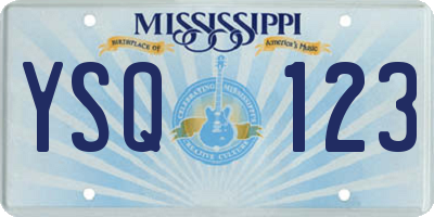 MS license plate YSQ123